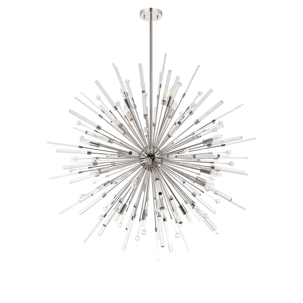 IL32832PN Noon Pendant 20 Light E14 Polished Nickel/Clear Glass
