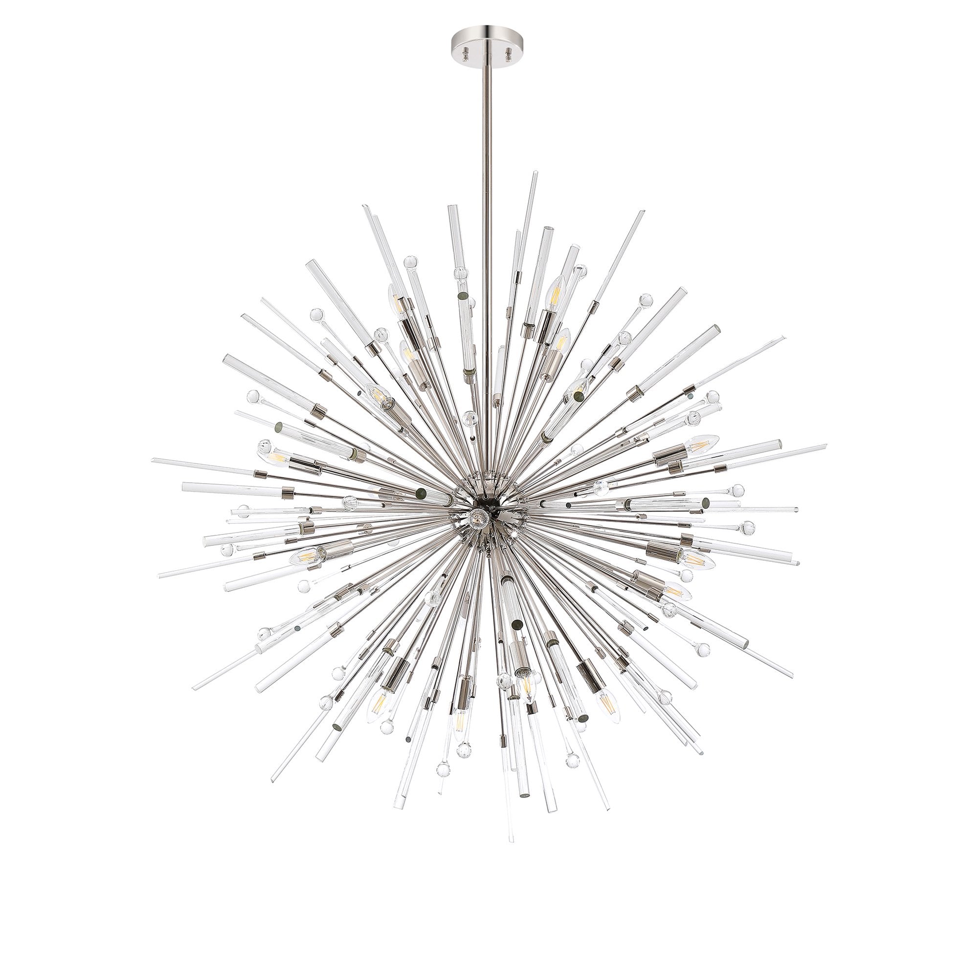 IL32832PN Noon Pendant 20 Light E14 Polished Nickel/Clear Glass