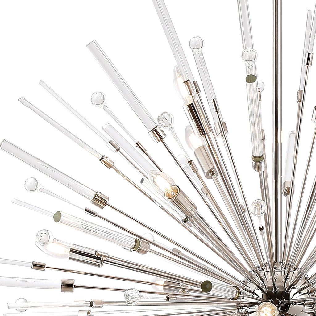 IL32832PN Noon Pendant 20 Light E14 Polished Nickel/Clear Glass