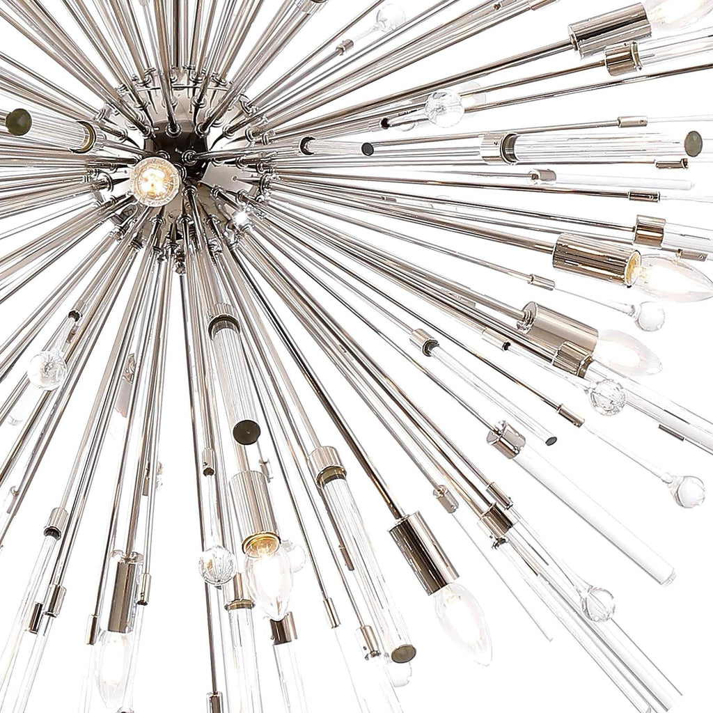 IL32832PN Noon Pendant 20 Light E14 Polished Nickel/Clear Glass