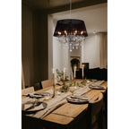IL30056 Olivia Pendant out Shade 8 Light E14 Polished Chrome/Crystal