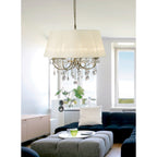 IL30057 Olivia Pendant out Shade 8 Light E14 Antique Brass/Crystal