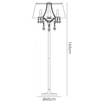 IL30066/CR Olivia Floor Lamp Cream Shade 3 Light E14 Antique Brass/Crystal