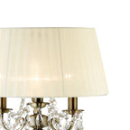 IL30066/CR Olivia Floor Lamp Cream Shade 3 Light E14 Antique Brass/Crystal