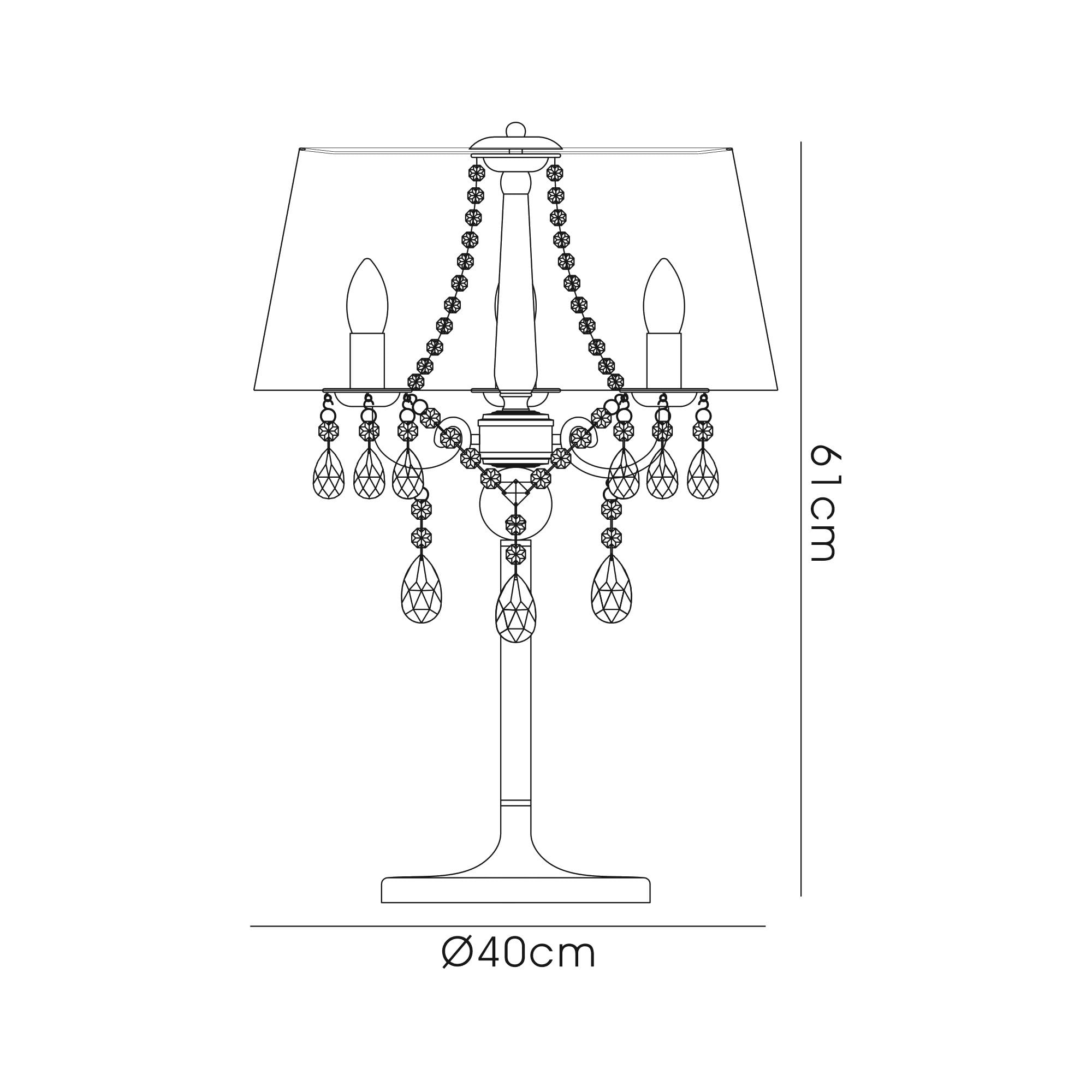 IL30062/GY Olivia Table Lamp Grey Shade 3 Light E14 Polished Chrome/Crystal