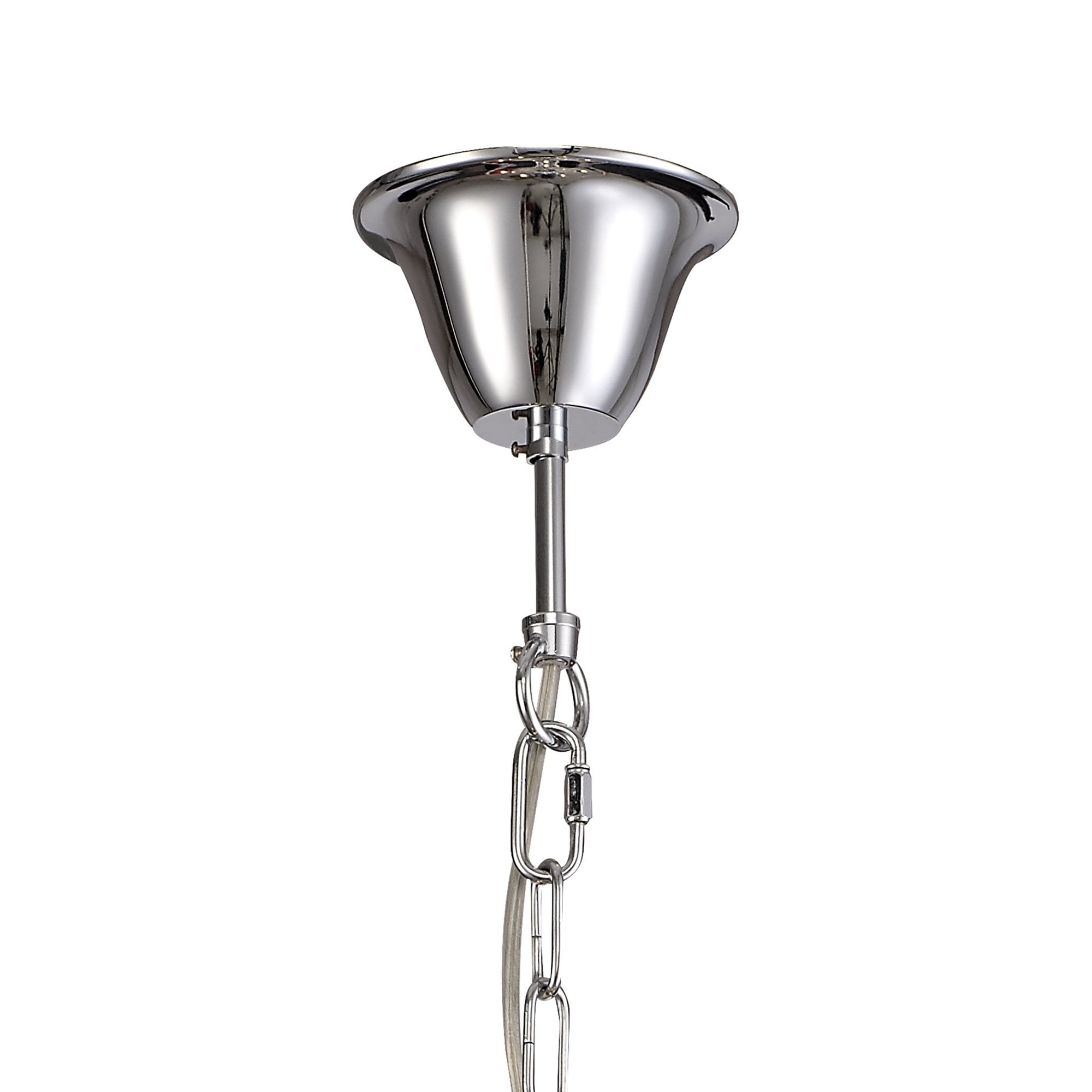 IL30045/GY Olivia Pendant Grey Shade 5 Light E14 Polished Chrome/Crystal