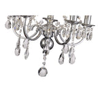 IL30045/GY Olivia Pendant Grey Shade 5 Light E14 Polished Chrome/Crystal