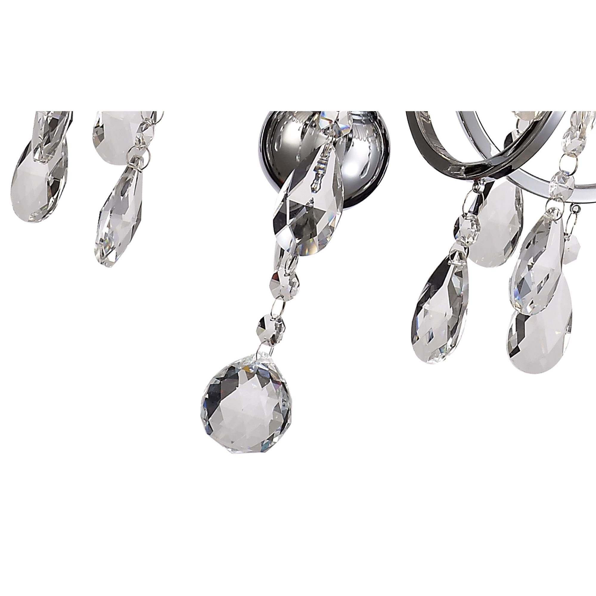 IL30045/GY Olivia Pendant Grey Shade 5 Light E14 Polished Chrome/Crystal