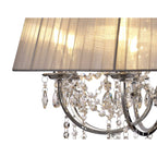 IL30056/GY Olivia Pendant Grey Shade 8 Light E14 Polished Chrome/Crystal