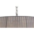 IL30056/GY Olivia Pendant Grey Shade 8 Light E14 Polished Chrome/Crystal