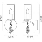 IL32791 Rhea Wall Lamp Switched 1 Light E14 Polished Chrome/Crystal Clear Glass