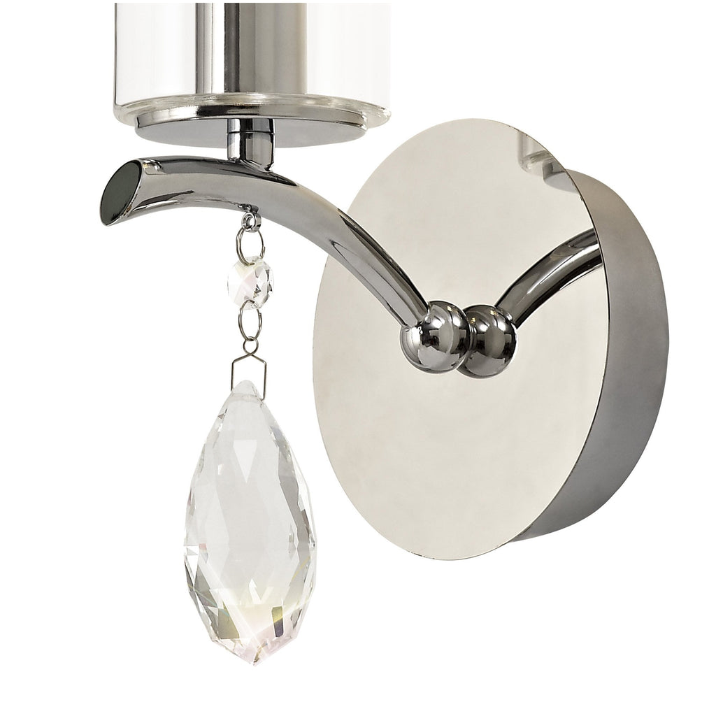 IL32791 Rhea Wall Lamp Switched 1 Light E14 Polished Chrome/Crystal Clear Glass