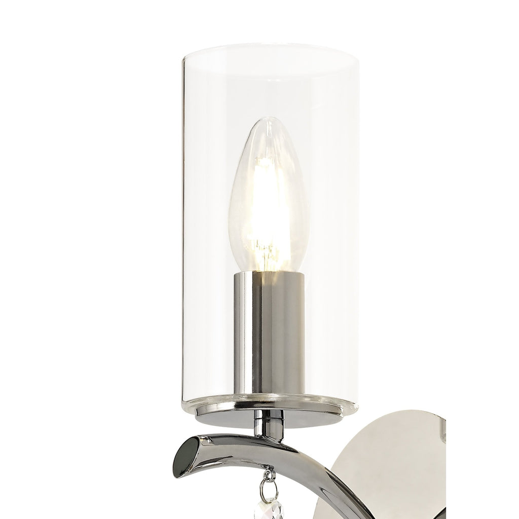 IL32791 Rhea Wall Lamp Switched 1 Light E14 Polished Chrome/Crystal Clear Glass