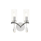 IL32792 Rhea Wall Lamp Switched 2 Light E14 Polished Chrome/Crystal Clear Glass