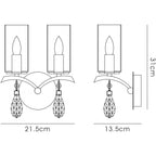 IL32792 Rhea Wall Lamp Switched 2 Light E14 Polished Chrome/Crystal Clear Glass