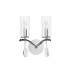 IL32792 Rhea Wall Lamp Switched 2 Light E14 Polished Chrome/Crystal Clear Glass