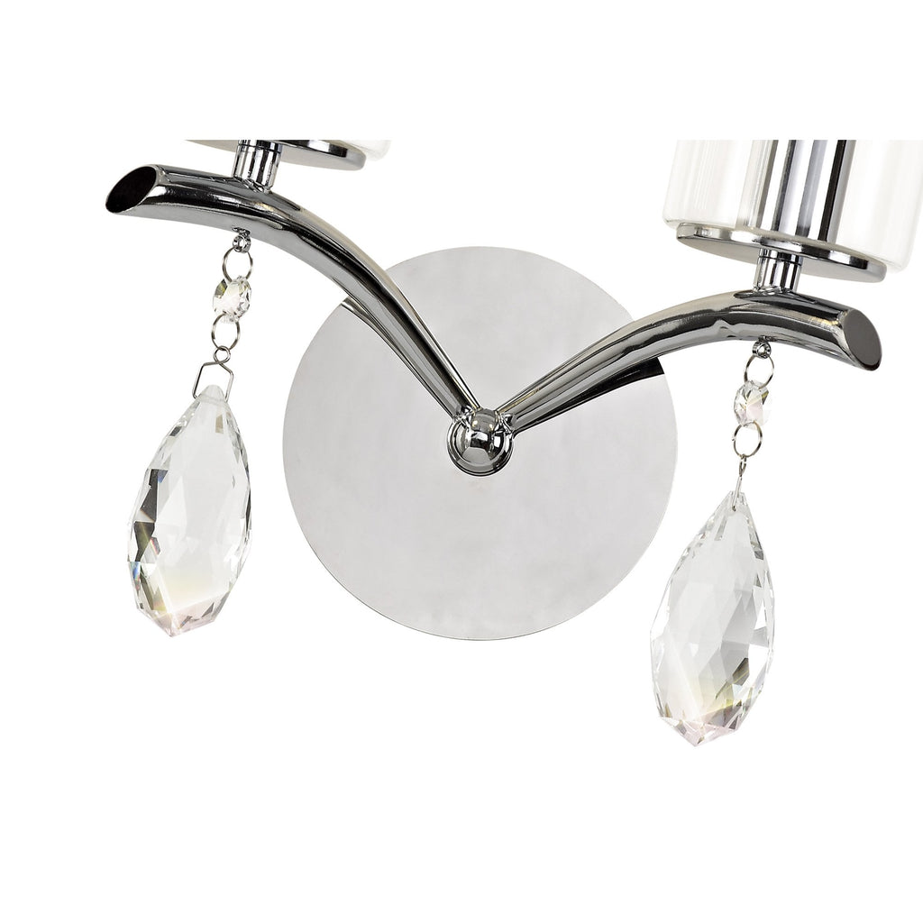 IL32792 Rhea Wall Lamp Switched 2 Light E14 Polished Chrome/Crystal Clear Glass