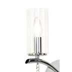IL32792 Rhea Wall Lamp Switched 2 Light E14 Polished Chrome/Crystal Clear Glass
