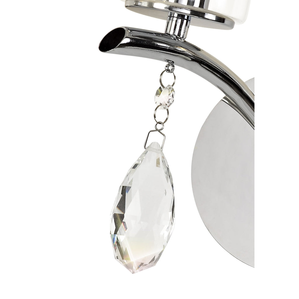 IL32792 Rhea Wall Lamp Switched 2 Light E14 Polished Chrome/Crystal Clear Glass