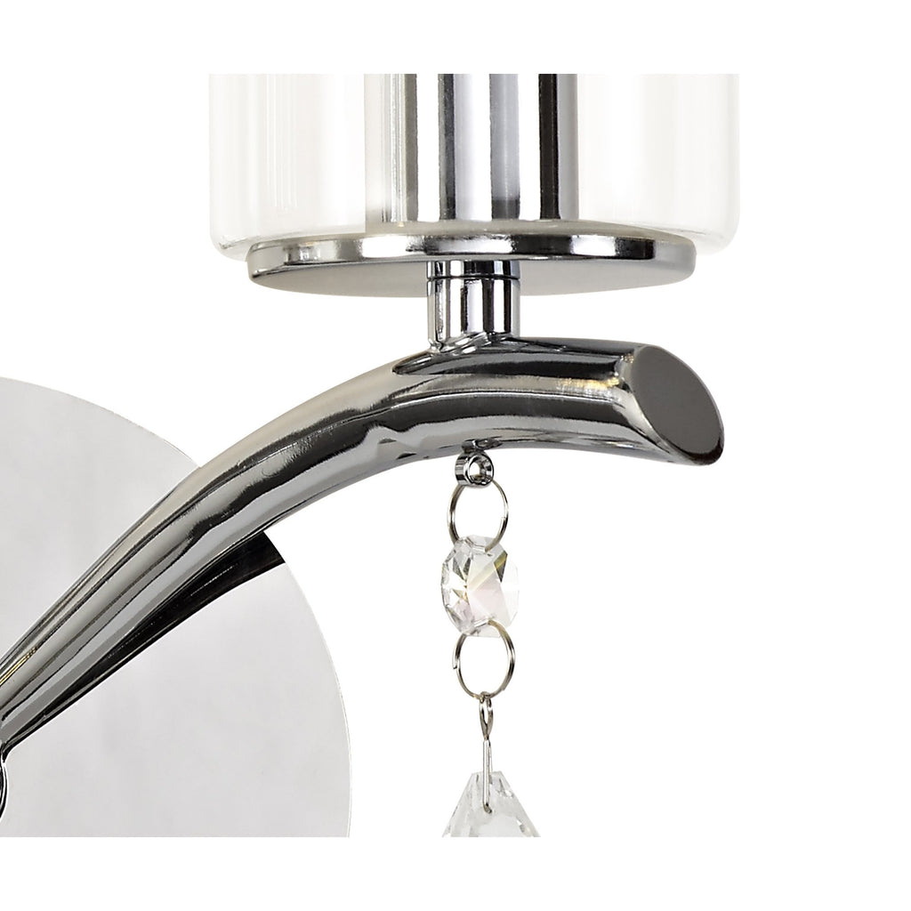 IL32792 Rhea Wall Lamp Switched 2 Light E14 Polished Chrome/Crystal Clear Glass