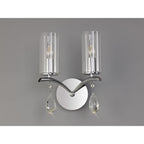 IL32792 Rhea Wall Lamp Switched 2 Light E14 Polished Chrome/Crystal Clear Glass