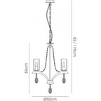 IL32793 Rhea Pendant 3 Light E14 Polished Chrome/Crystal Clear Glass
