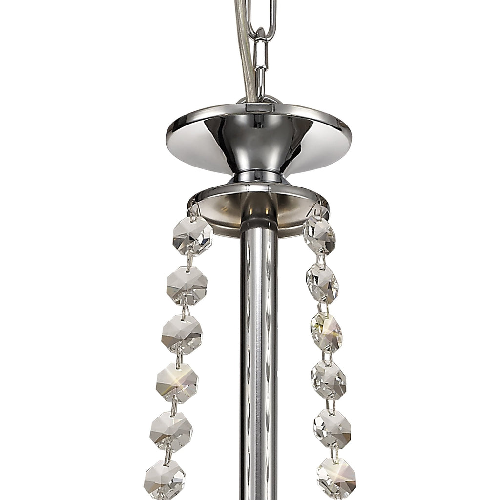 IL32793 Rhea Pendant 3 Light E14 Polished Chrome/Crystal Clear Glass