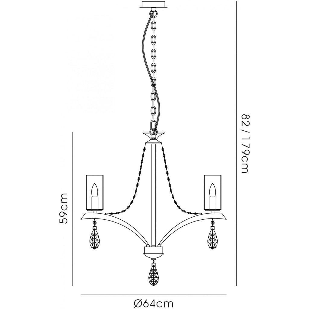 IL32795 Rhea Pendant 5 Light E14 Polished Chrome/Crystal Clear Glass