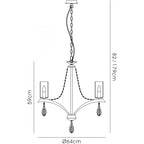 IL32795 Rhea Pendant 5 Light E14 Polished Chrome/Crystal Clear Glass