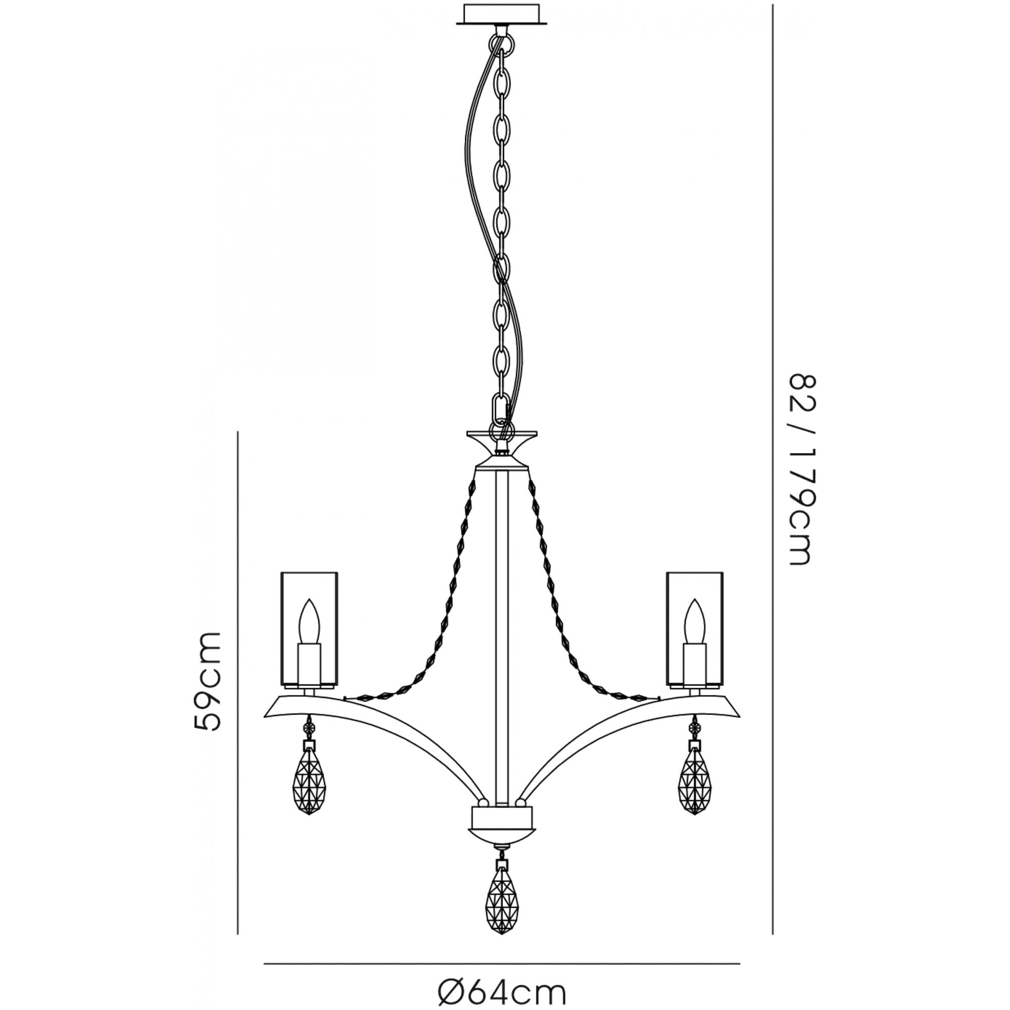 IL32795 Rhea Pendant 5 Light E14 Polished Chrome/Crystal Clear Glass