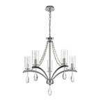 IL32795 Rhea Pendant 5 Light E14 Polished Chrome/Crystal Clear Glass