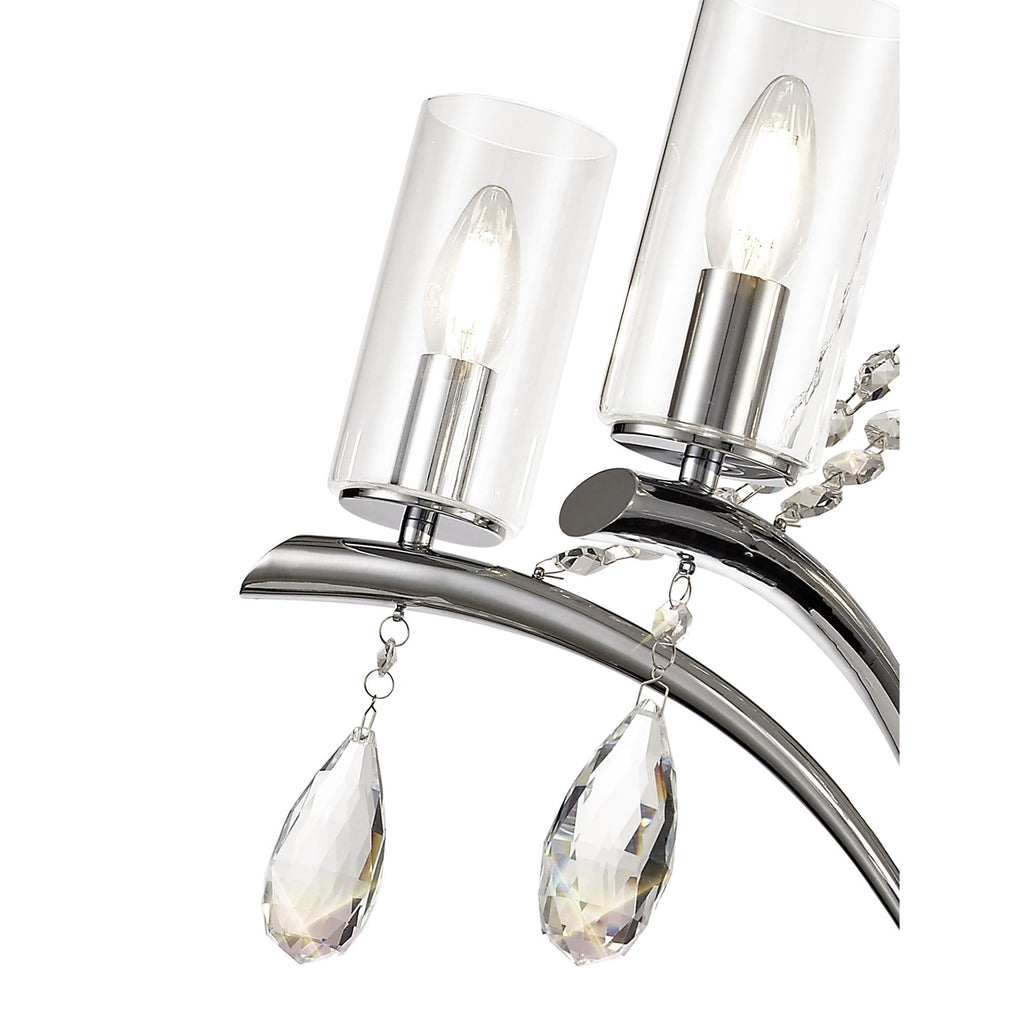 IL32795 Rhea Pendant 5 Light E14 Polished Chrome/Crystal Clear Glass