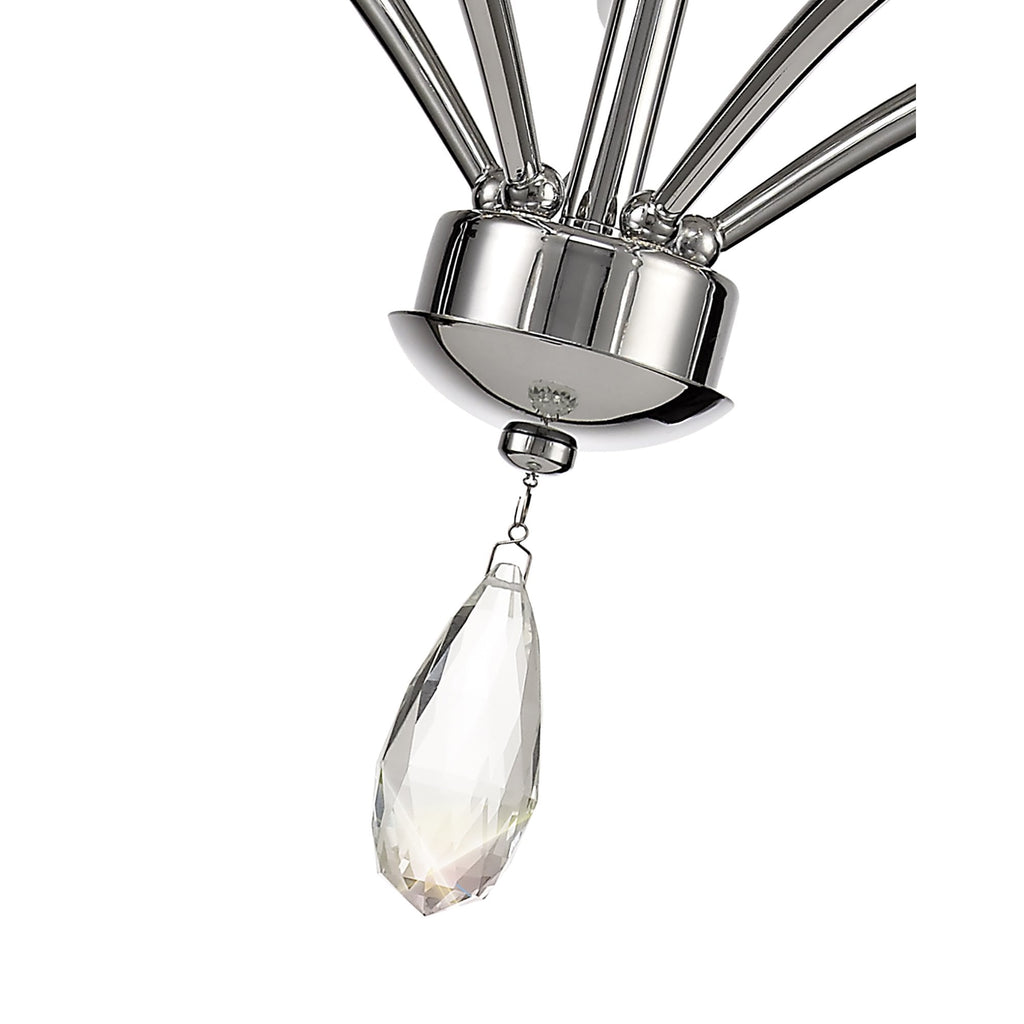 IL32795 Rhea Pendant 5 Light E14 Polished Chrome/Crystal Clear Glass