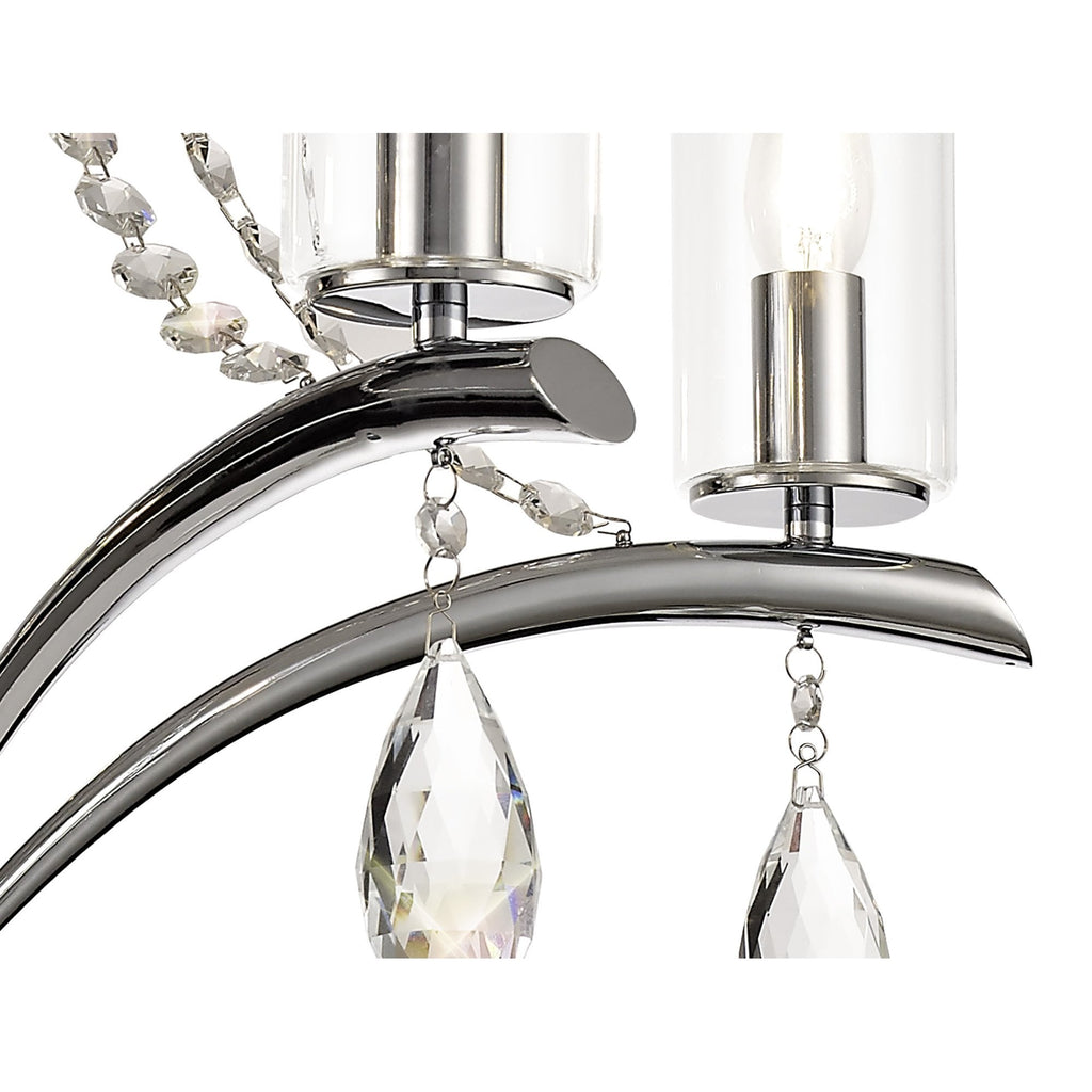 IL32795 Rhea Pendant 5 Light E14 Polished Chrome/Crystal Clear Glass