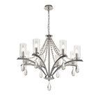 IL32798 Rhea Pendant 8 Light E14 Polished Chrome/Crystal Clear Glass