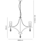 IL32798 Rhea Pendant 8 Light E14 Polished Chrome/Crystal Clear Glass