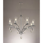 IL32798 Rhea Pendant 8 Light E14 Polished Chrome/Crystal Clear Glass