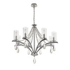 IL32798 Rhea Pendant 8 Light E14 Polished Chrome/Crystal Clear Glass