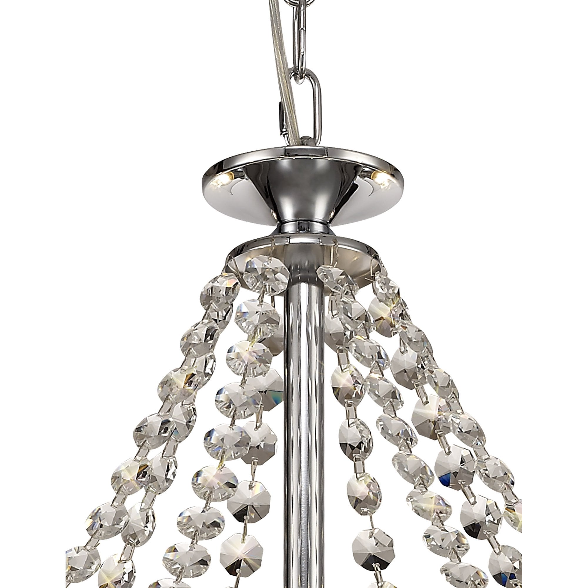 IL32798 Rhea Pendant 8 Light E14 Polished Chrome/Crystal Clear Glass