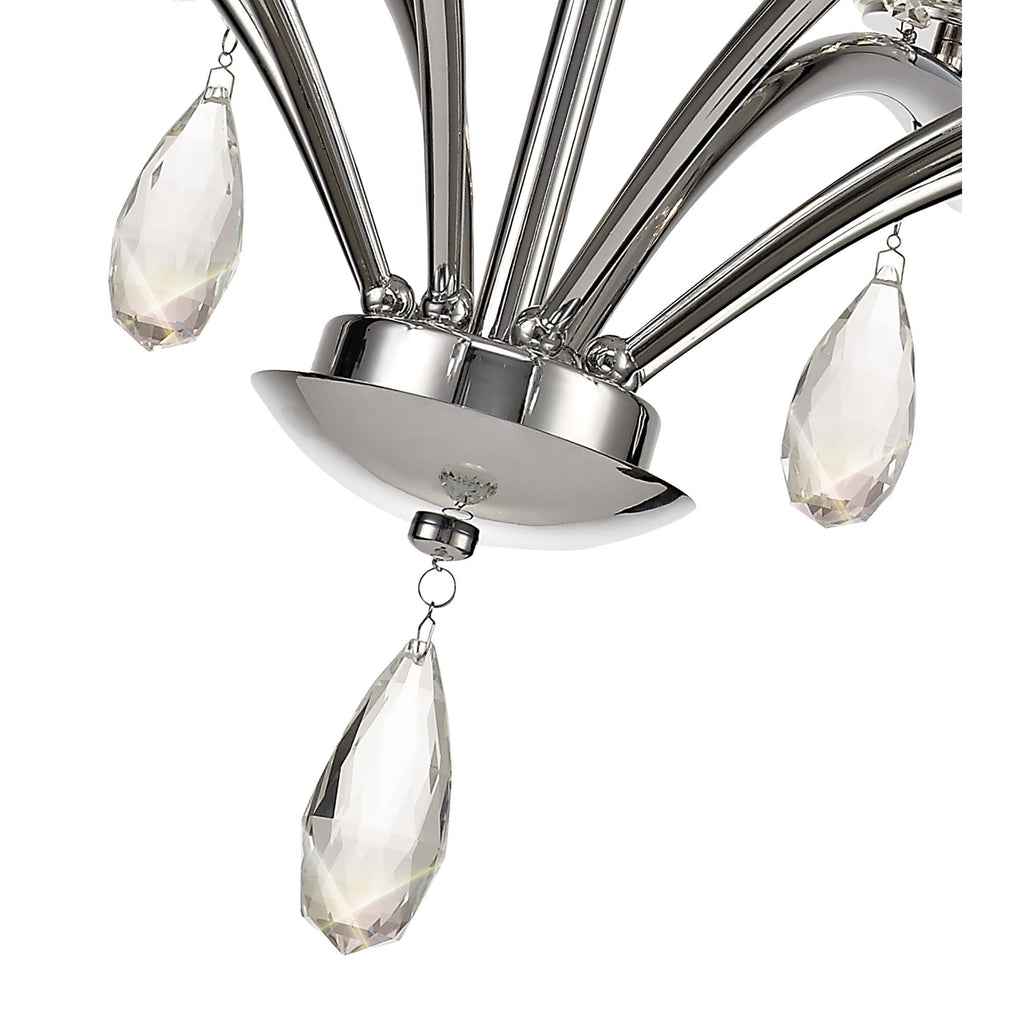 IL32798 Rhea Pendant 8 Light E14 Polished Chrome/Crystal Clear Glass