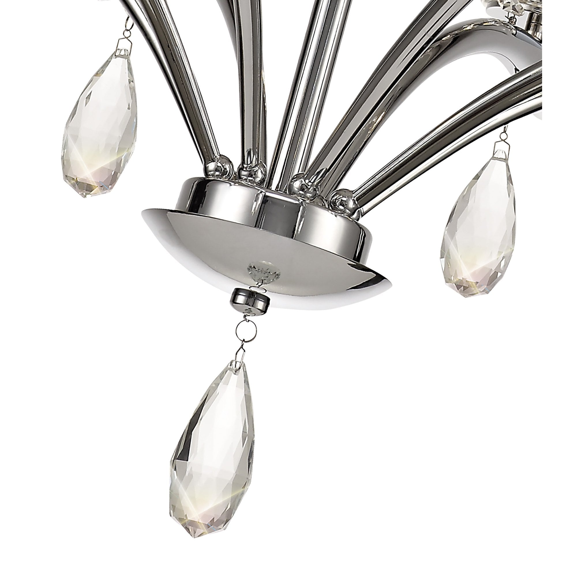 IL32798 Rhea Pendant 8 Light E14 Polished Chrome/Crystal Clear Glass