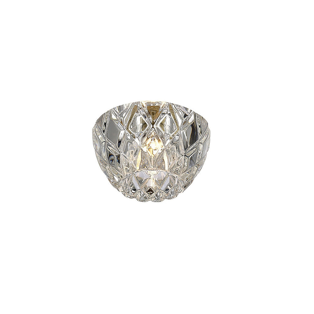 IL31843CH Ria G9 Diamond Faceted Round Downlight 1 Light Polished Chrome/Crystal Cut Out: 60mm