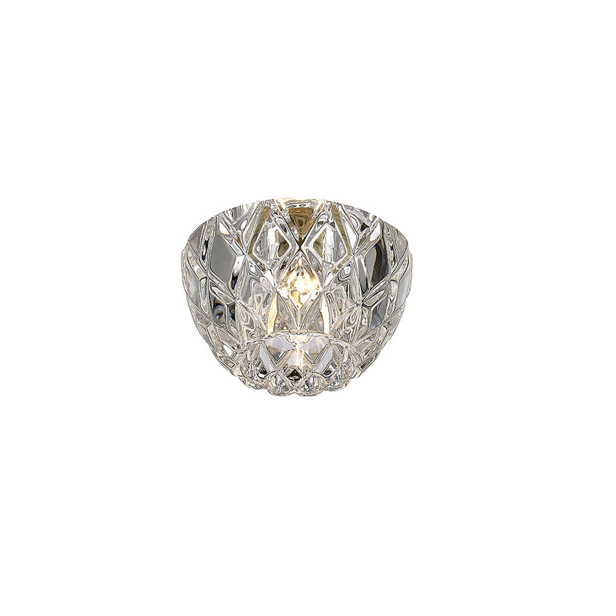 IL31843CH Ria G9 Diamond Faceted Round Downlight 1 Light Polished Chrome/Crystal Cut Out: 60mm