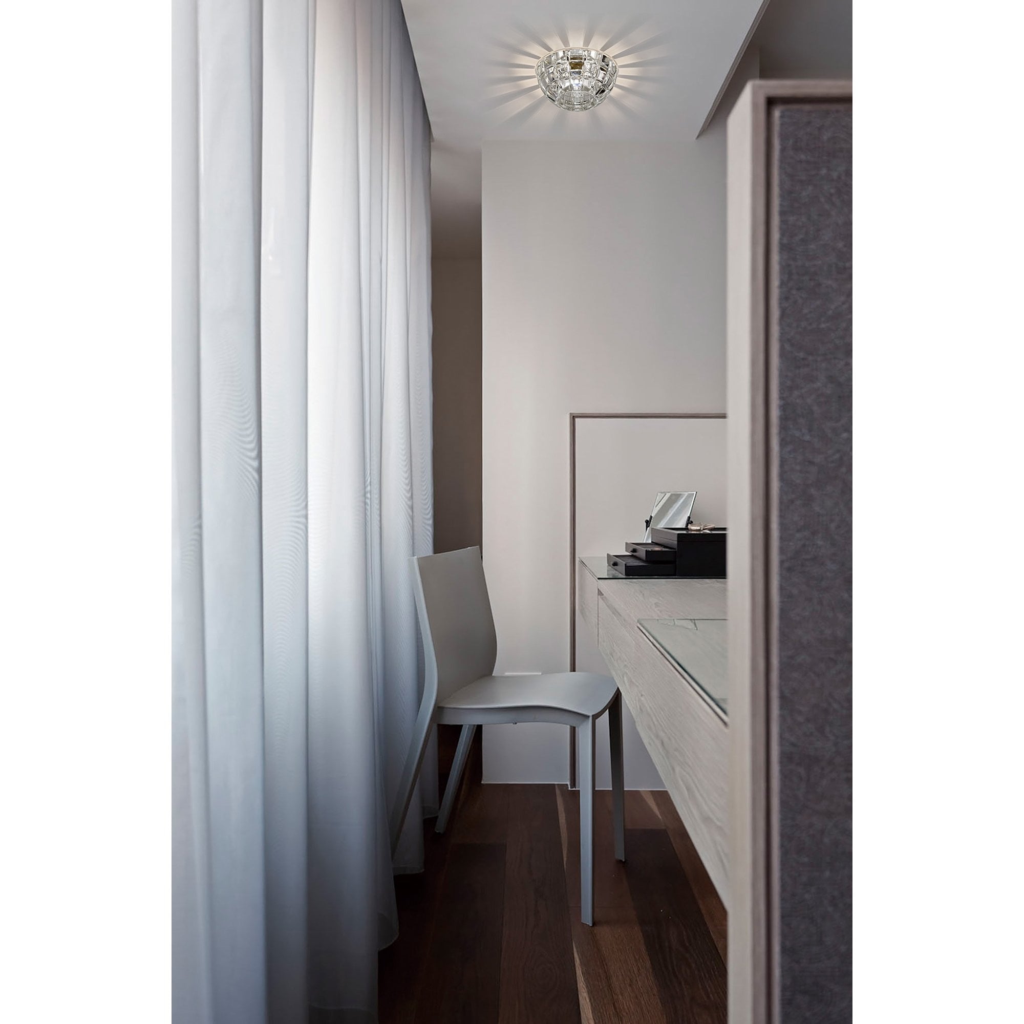 IL31843CH Ria G9 Diamond Faceted Round Downlight 1 Light Polished Chrome/Crystal Cut Out: 60mm