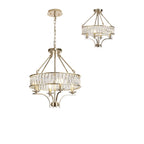 IL31824 Vivienne Pendant/Semi Ceiling 4 Light E14 French Gold/Crystal