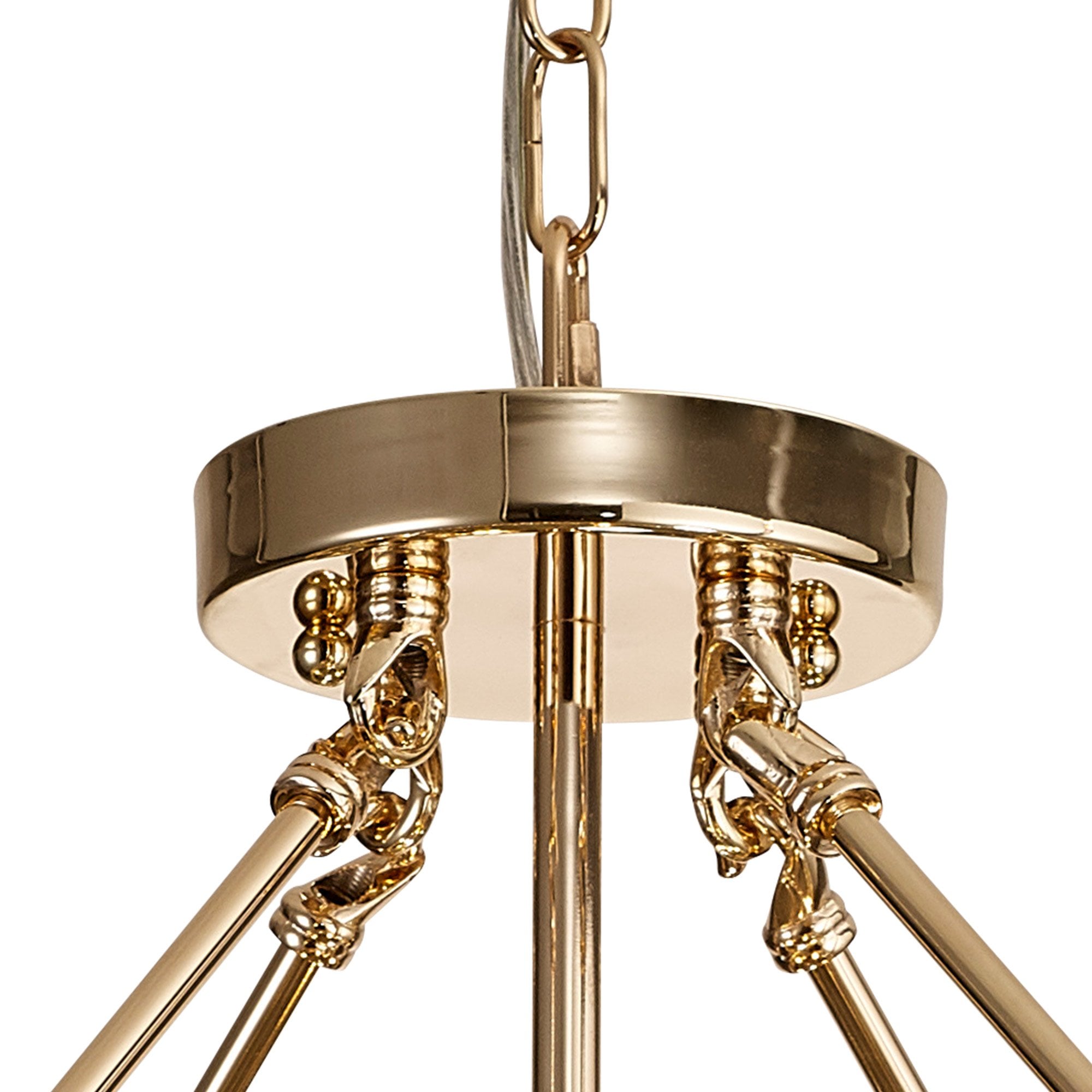 IL31824 Vivienne Pendant/Semi Ceiling 4 Light E14 French Gold/Crystal