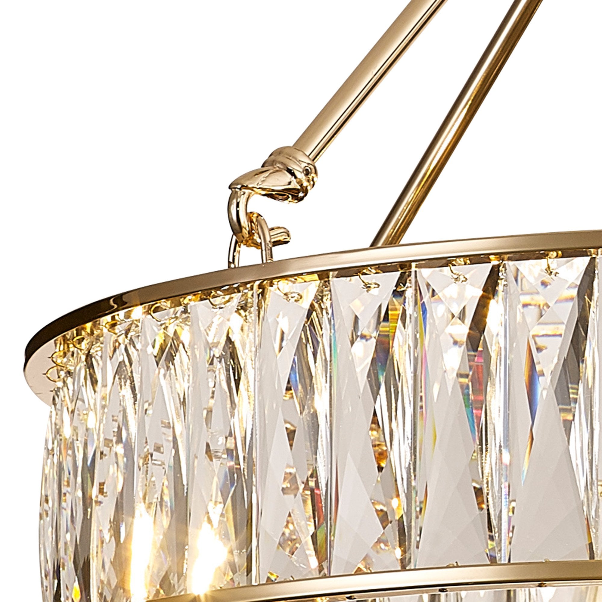 IL31824 Vivienne Pendant/Semi Ceiling 4 Light E14 French Gold/Crystal