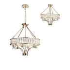 IL31825 Vivienne Pendant/Semi Ceiling 6 Light E14 French Gold/Crystal