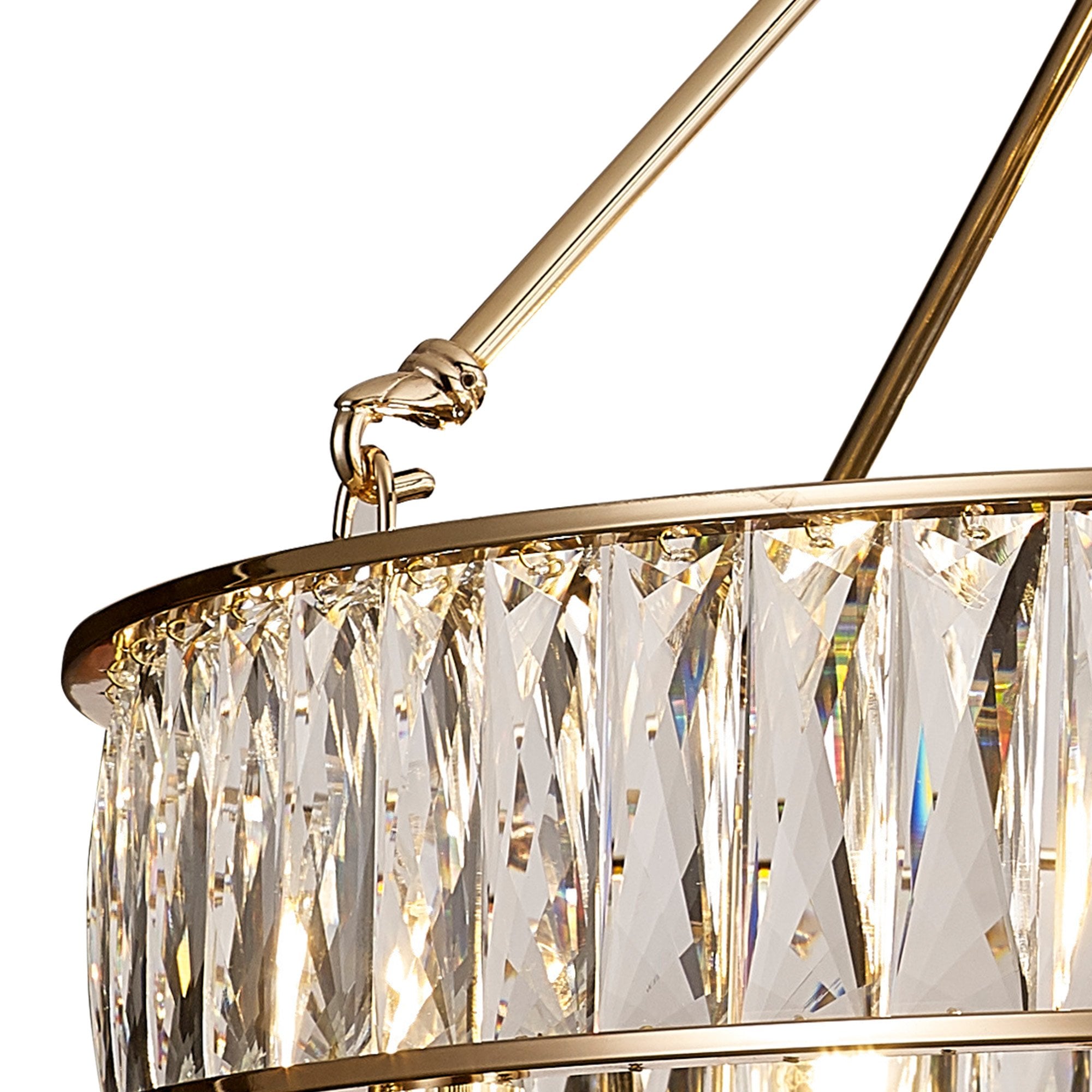 IL31825 Vivienne Pendant/Semi Ceiling 6 Light E14 French Gold/Crystal