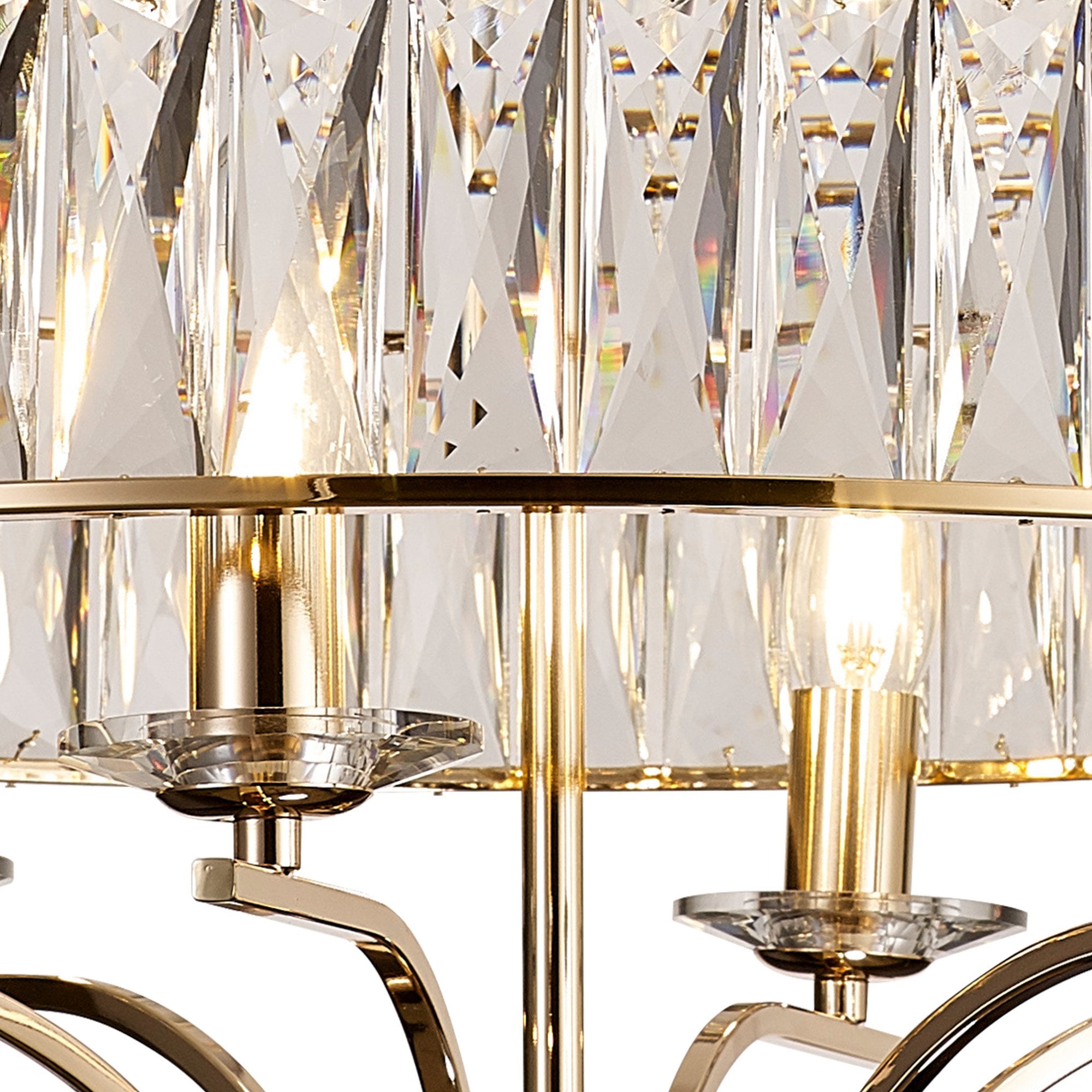 IL31825 Vivienne Pendant/Semi Ceiling 6 Light E14 French Gold/Crystal